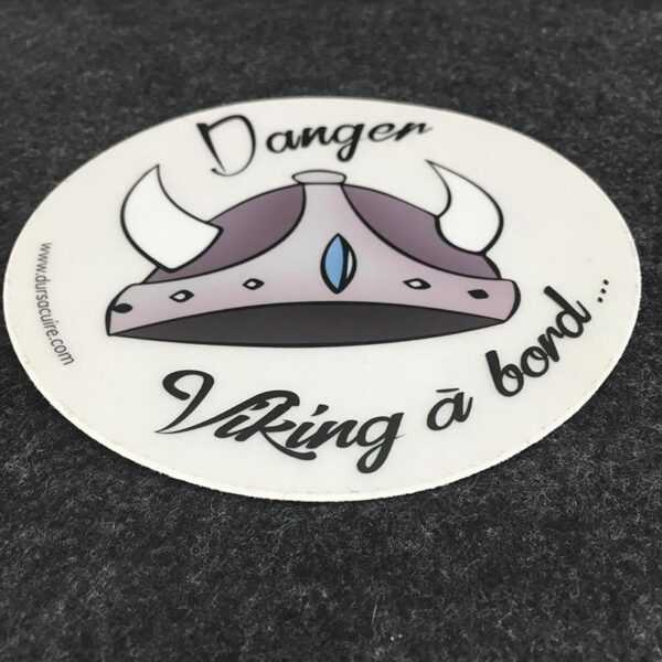 Stickers danger viking a bord Durs a cuire 1