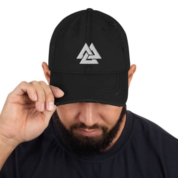 distressed dad hat black front 61828ae6037fa