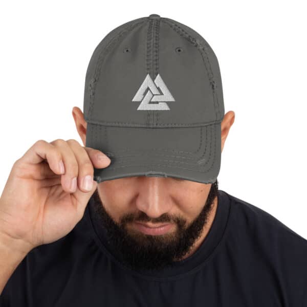distressed dad hat charcoal grey front 61828ae604008