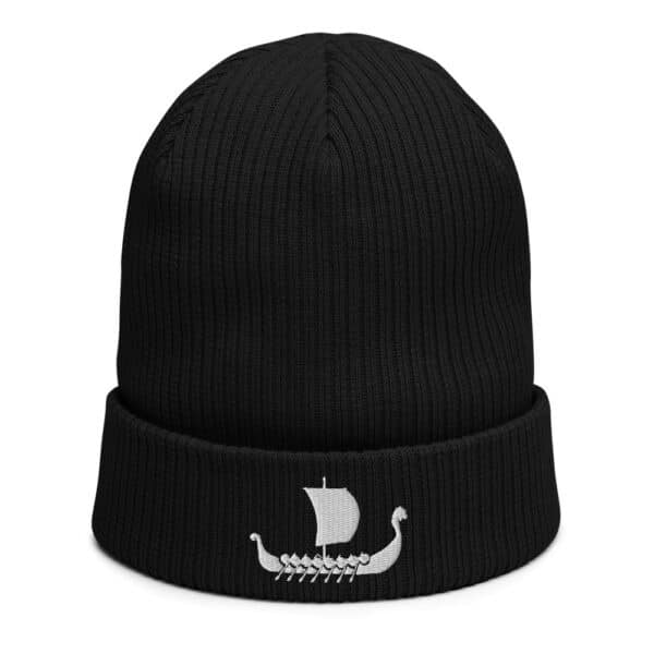 organic ribbed beanie black front 61815f4316068