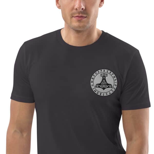 unisex organic cotton t shirt anthracite zoomed in 2 6186821c7778e
