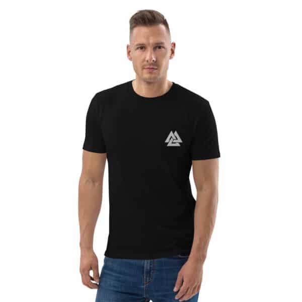 unisex organic cotton t shirt black front 61828d0039309