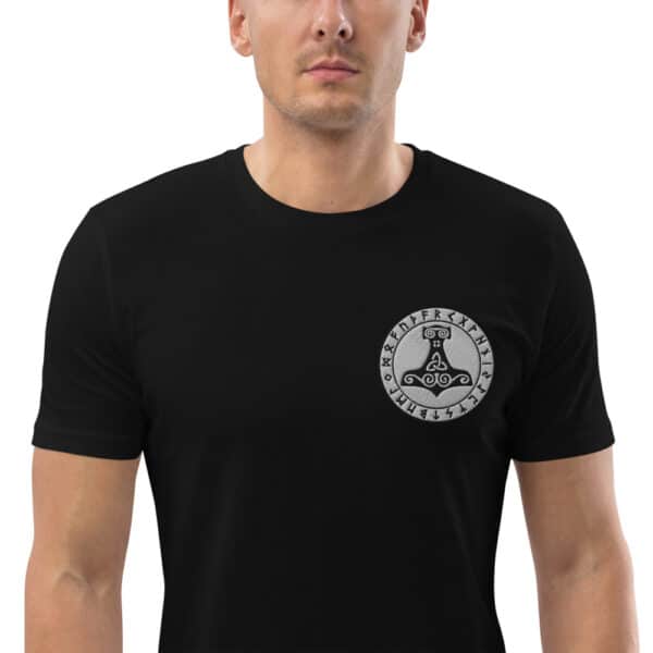 unisex organic cotton t shirt black zoomed in 6186821c720f5