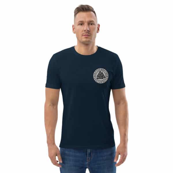 unisex organic cotton t shirt french navy front 2 61868300b9592