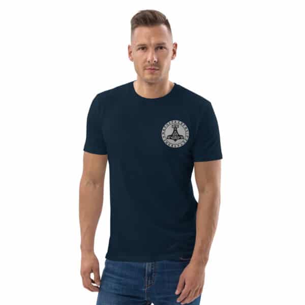 unisex organic cotton t shirt french navy front 6186821c7415b